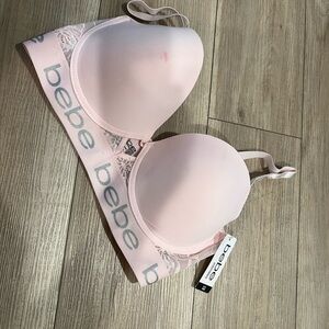 Bebe Soft Pink Logo Band Bra